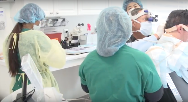 The new Zero T-Punch by Coleinstruments used in hair transplant training