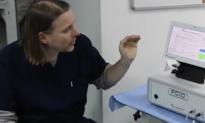 Dr. Lars Heitmann testing the PCID